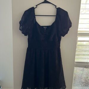 Lily Rose Blue Puff Sleeve Mini Sundress